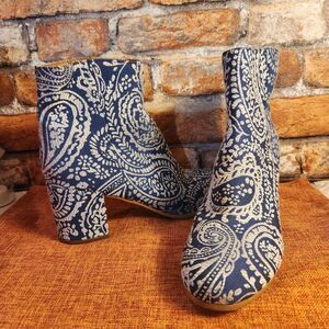 Paisley Patterned Ankle Boots